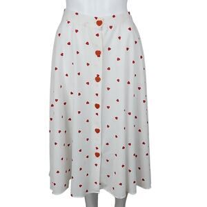 Vintage Sheer Heart Dotted Midi Skirt Size Small